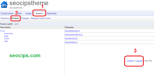 Cara Upload JS Ke Google Code Create or Upload
