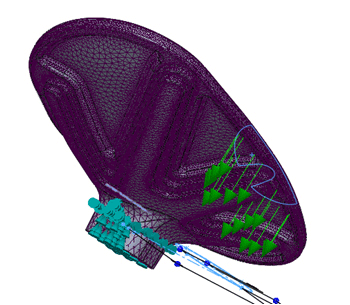 FEA analysis of seat pad linear static analysis