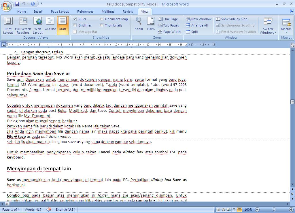 Wahyono Display Halaman MS Word