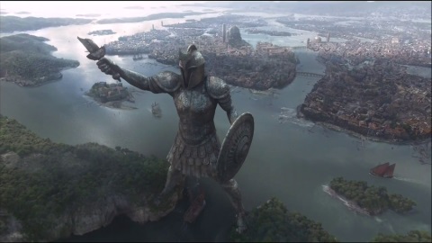 LA IMPRESIONANTE ESTATUA FRENTE AL PUERTO DE BRAAVOS JUEGO DE TRONOS, EPISODIO 4X06 "THE LAWS OF GODS AND MEN"