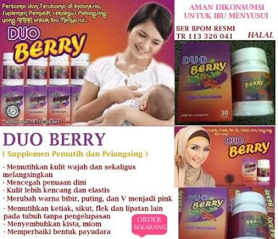 Duo Berry Suplemen Pemutih Kulit Sekaligus Pelangsing Alami Aman Untuk Ibu Hamil dan Menyusui