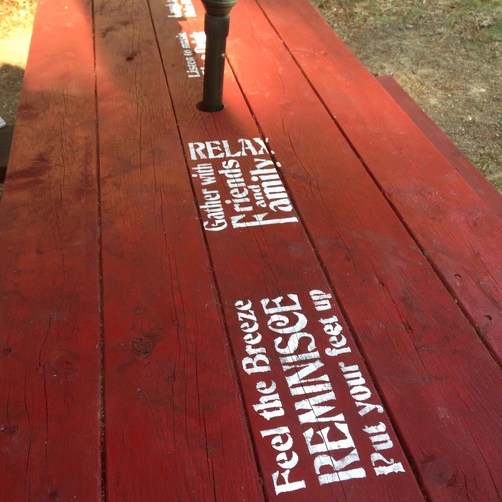 Stenciled Picnic Table and DIY Bench Our Crafty Mom