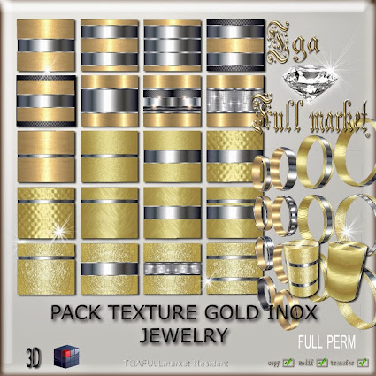 PACK TEXTURE GOLD INOX JEWELRY