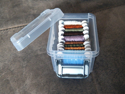 Tiny little floss bobbin container!  So cute, and perfect for traveling. 