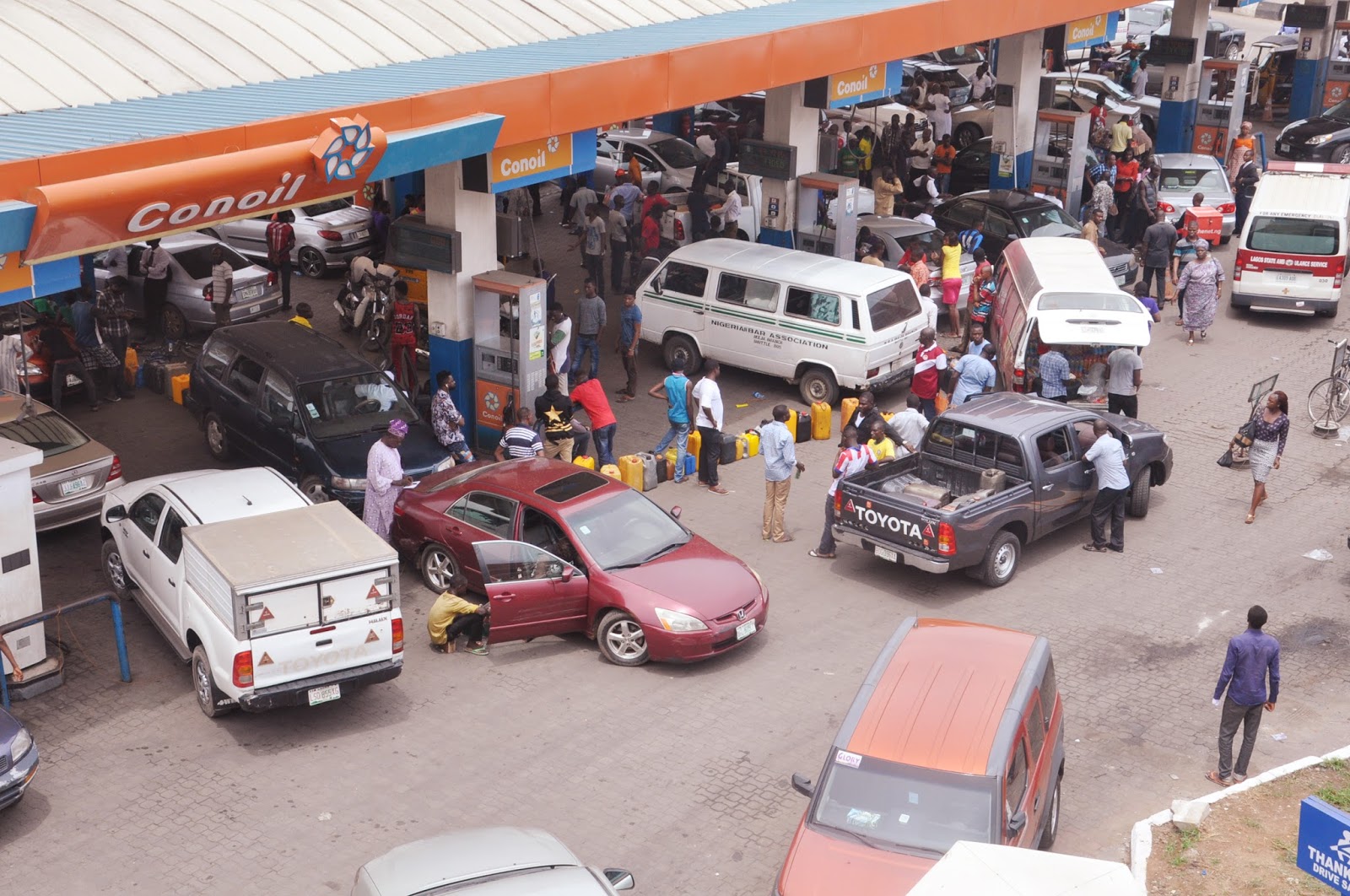 Image result for Scarcity: DPR monitors sales, seals off filling station in Lagos