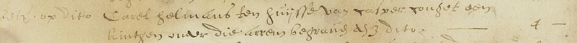Carel Helmans begrafenis mei 1614