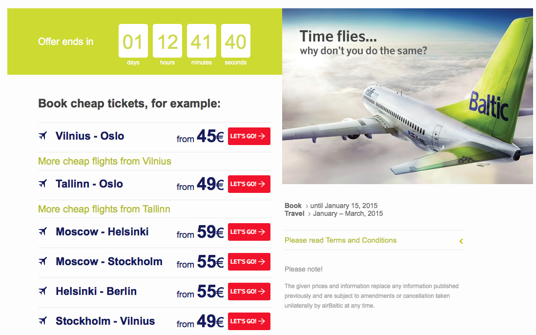 airBaltic has flights across Europe on sale. Fares start as low as airBaltic has flights across Europe on sale. Fares start as low as