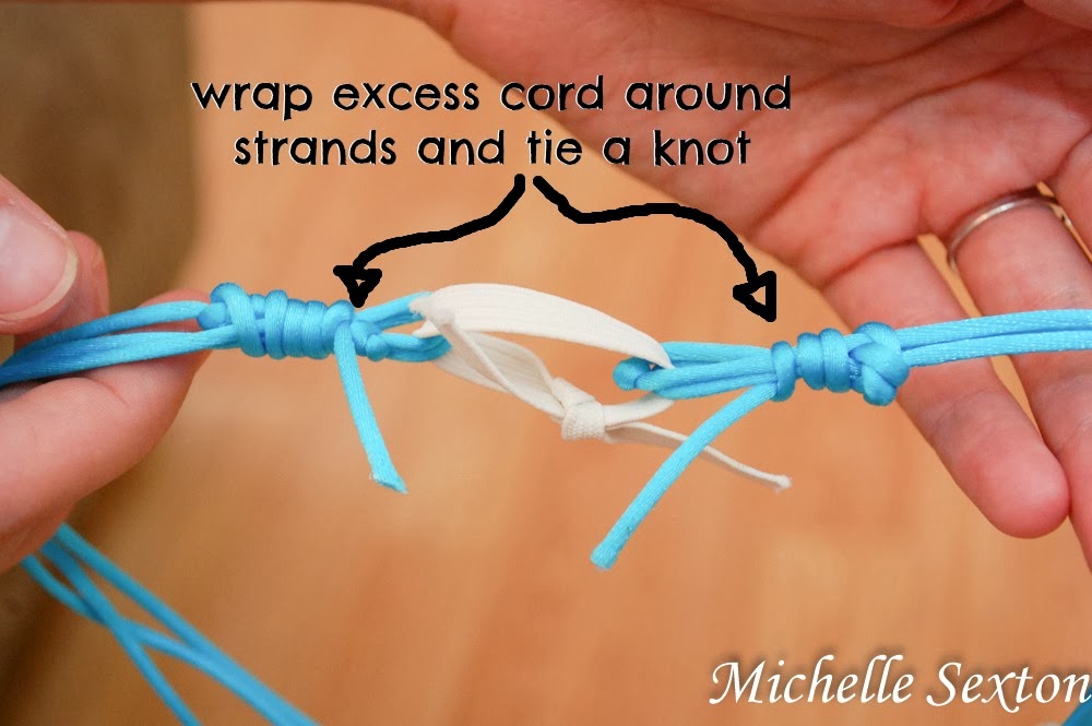wrap excess strands around ends