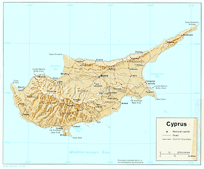 Map of Cyprus Region Country