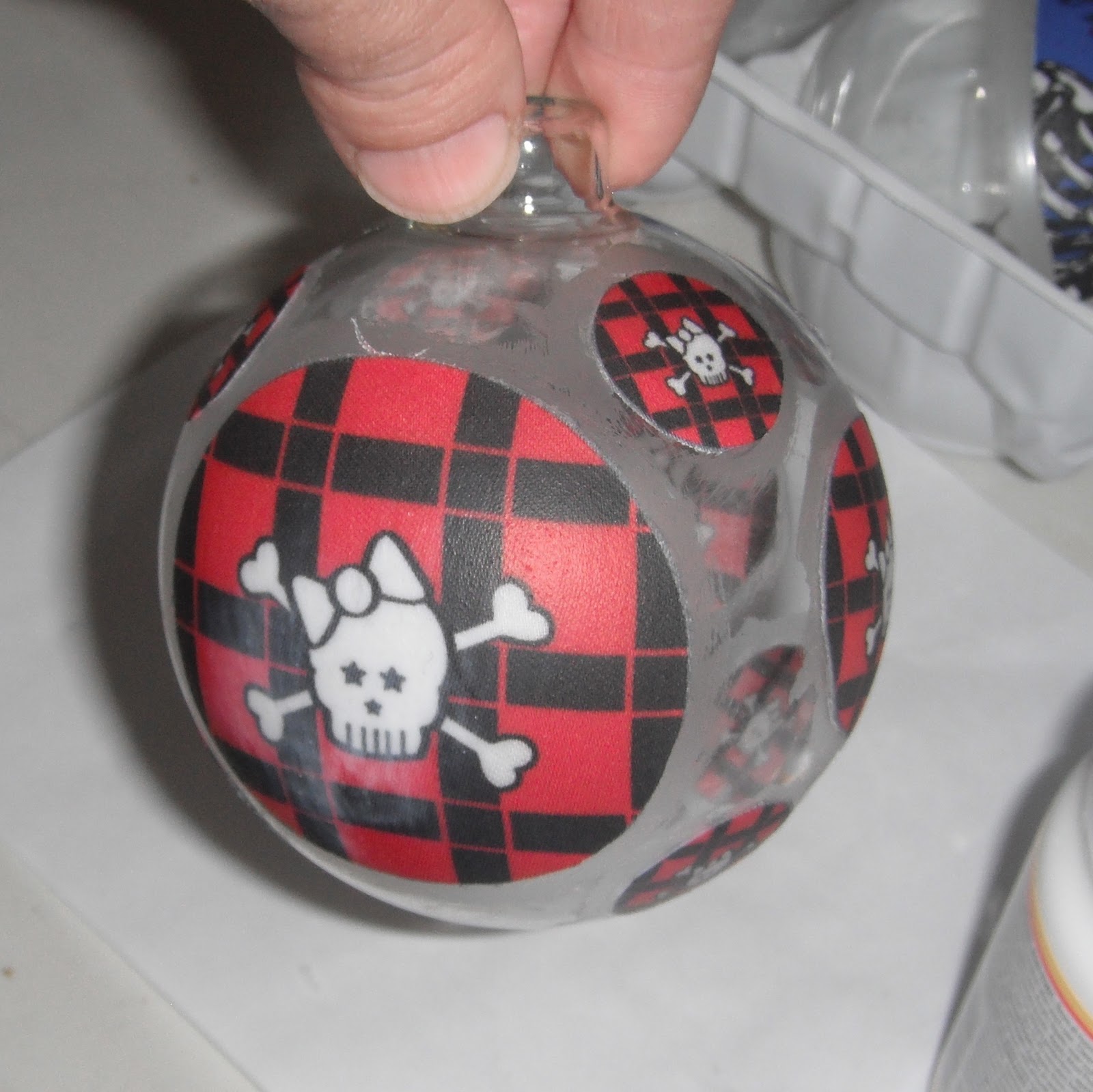 Behind the Scenes at Dark Rose Treasures Fabric Decoupage Glass Ball