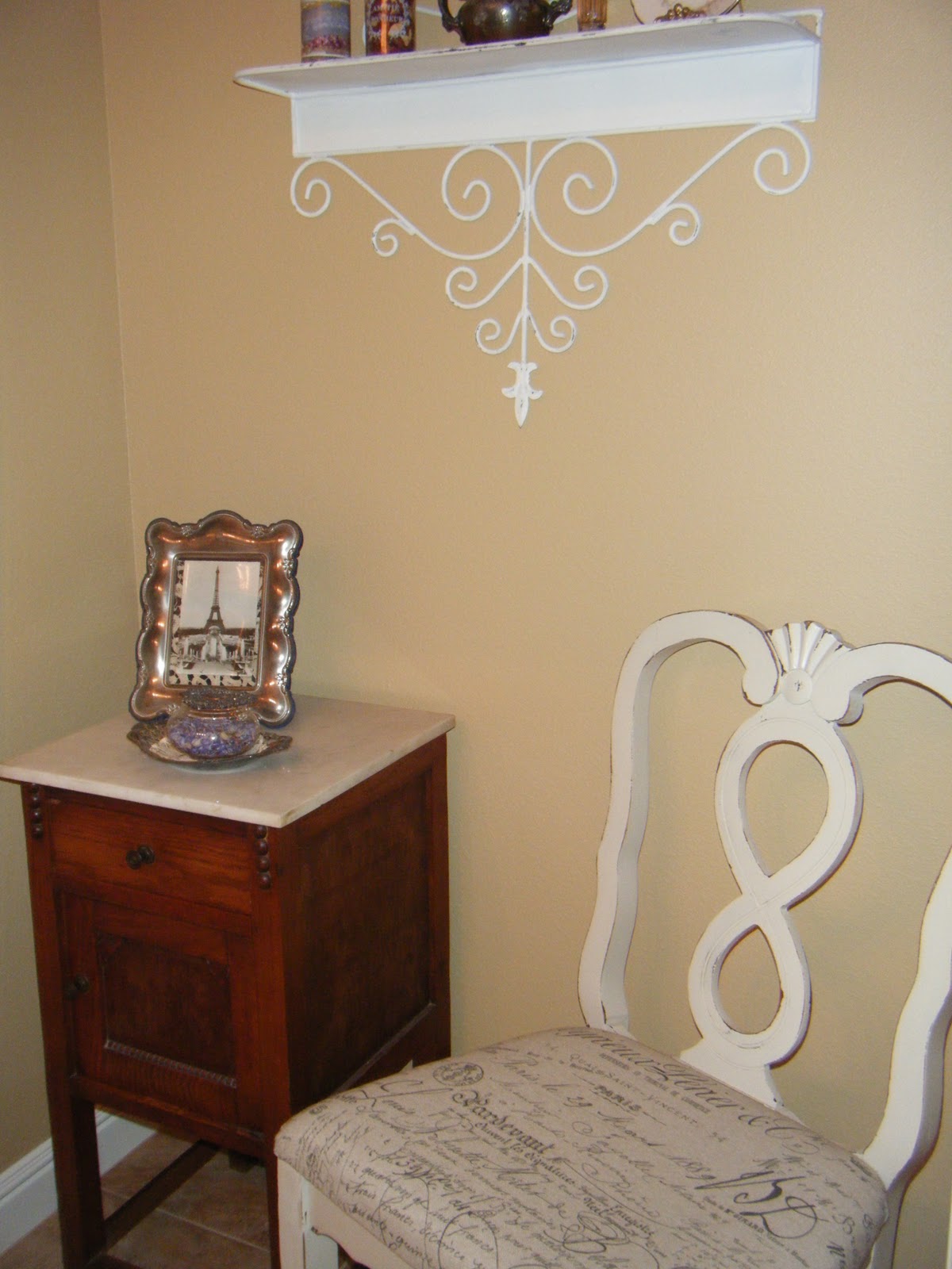 country bathroom mirrors Next I purchased this darling french country chair at my favorite 