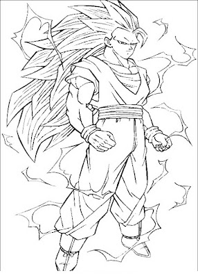 Goku fase 3 para colorear - Imagui