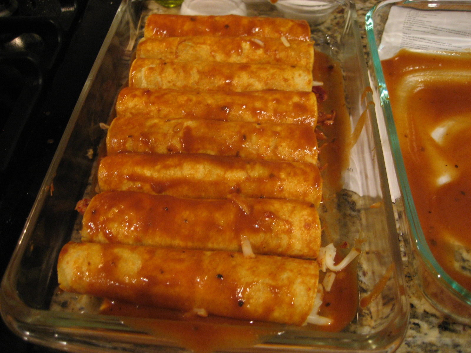 Literal Cooking Red Chile Chicken Enchiladas