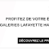 Vos activités de l'été aux galeries Lafayette Haussmann !