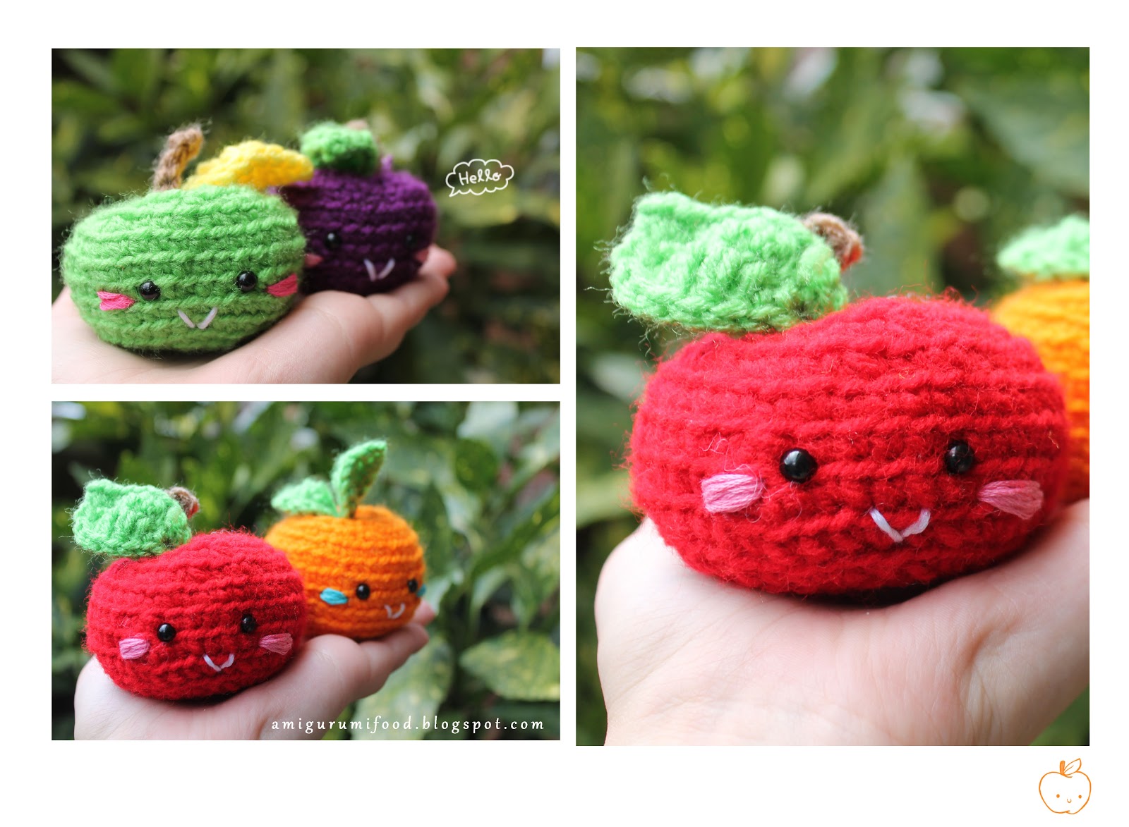 Amigurumi Food: Amigurumi Manzana, Purple plum y Mandarina ...