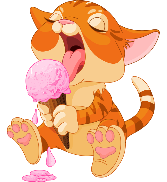 Cat with Ice Cream