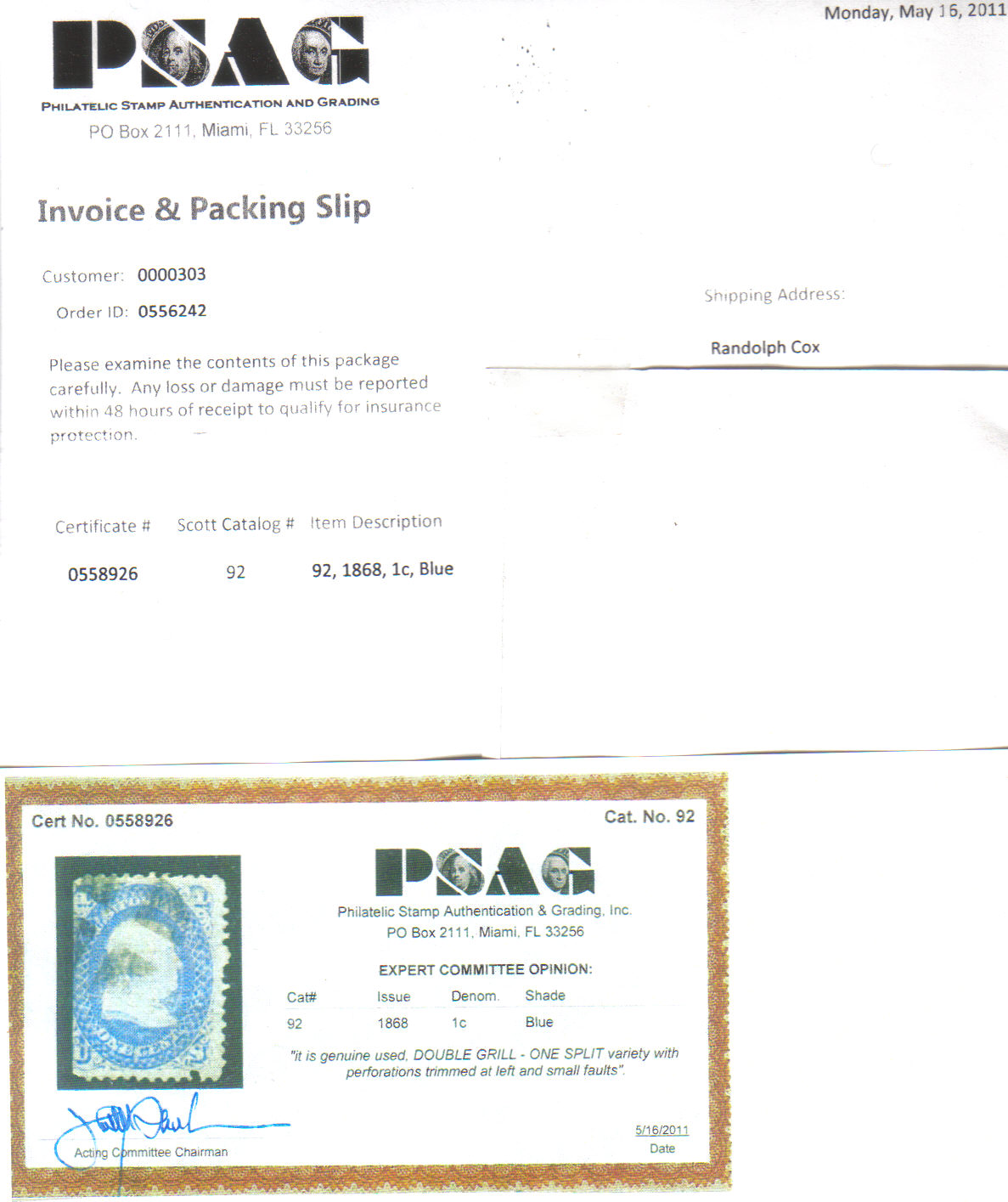 Cox Collection Stamps Third Z Grill Stamp Located!