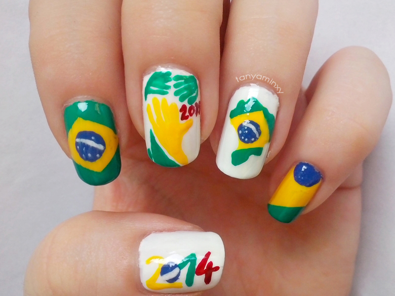 tanyaminxy 31DC2014 Day 28: Inspired By A FLAG - Brasil 2014 FIFA World Cup Brazil Nails