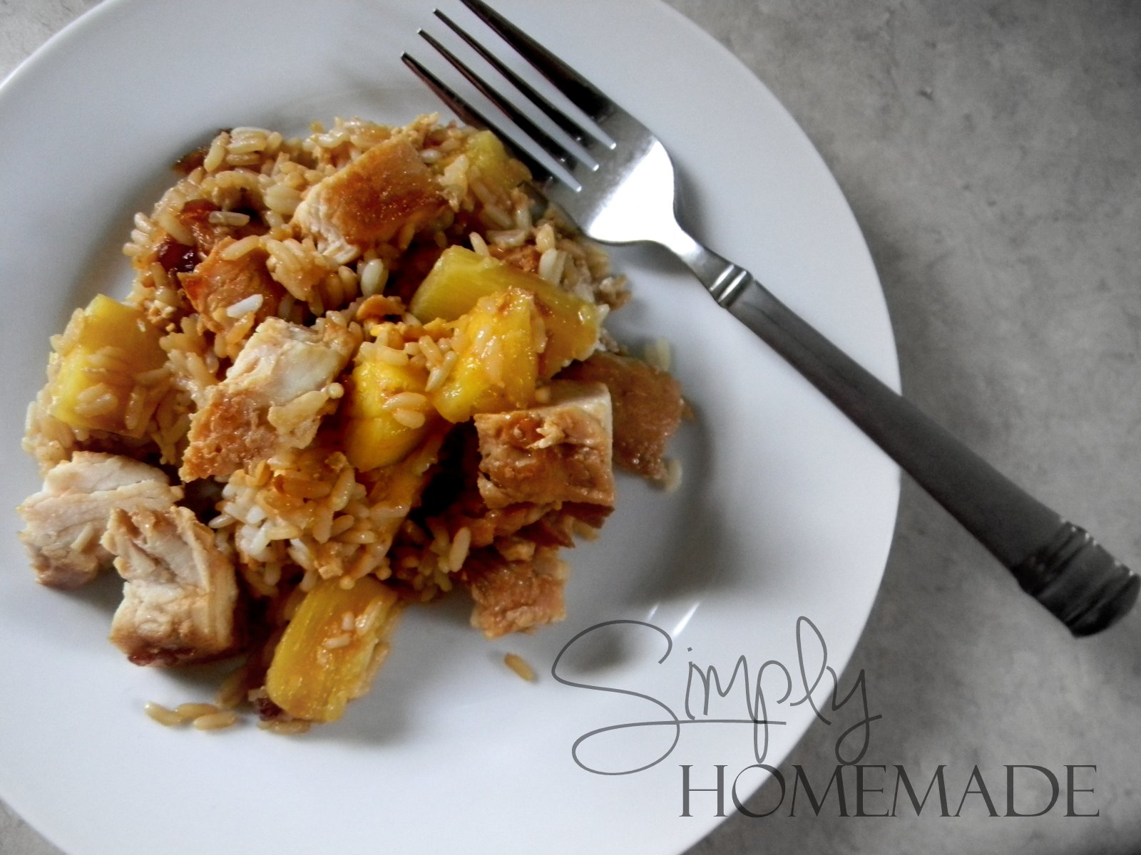 simply homemade Pineapple and chicken fried rice