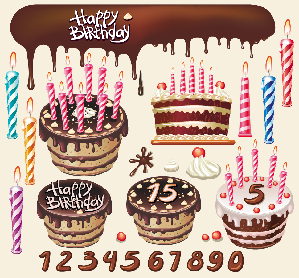 Free Vector ???????: ?????????????? beautiful birthday ...