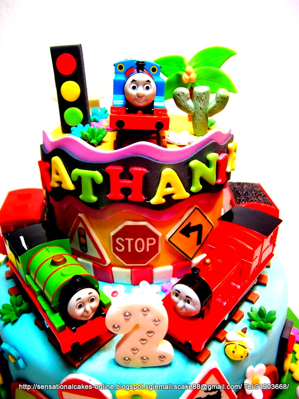 The Sensational Cakes: THOMAS TRAIN 2 TIER NEW EDITION CAKE SINGAPORE