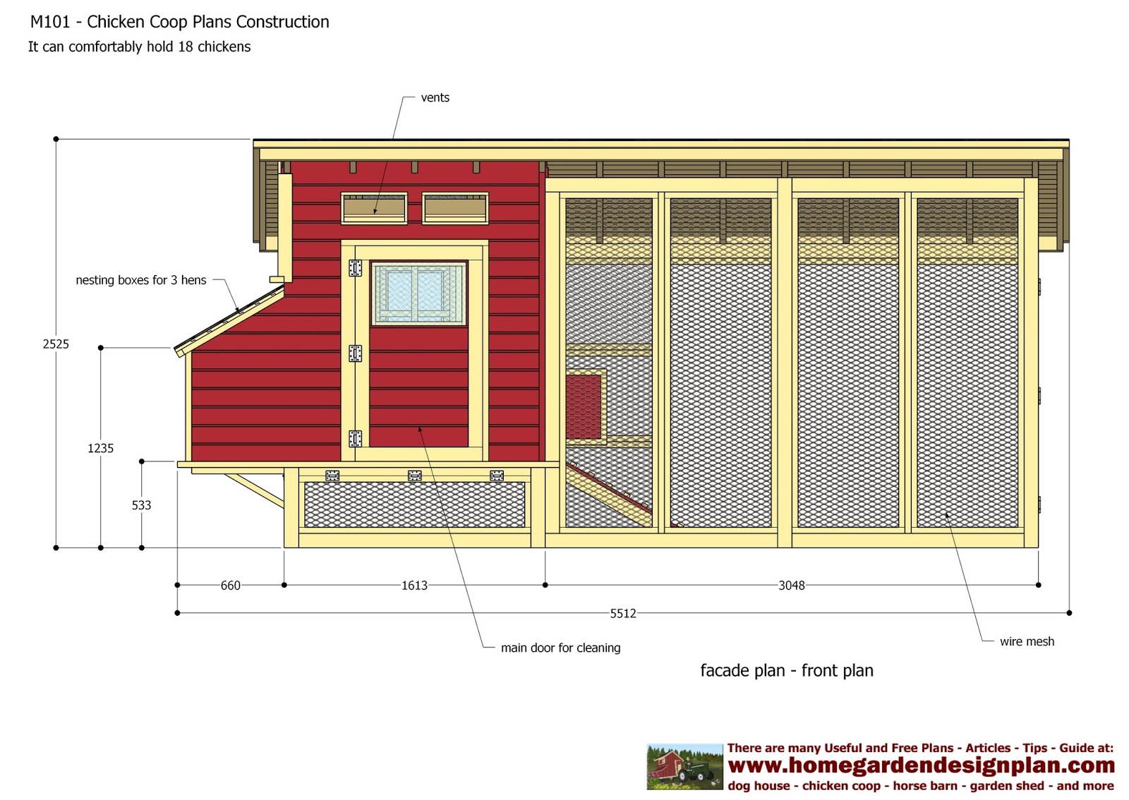 M101 - Chicken Coop Plans - Chicken Coop Design Chicken Coop Plans Construc...