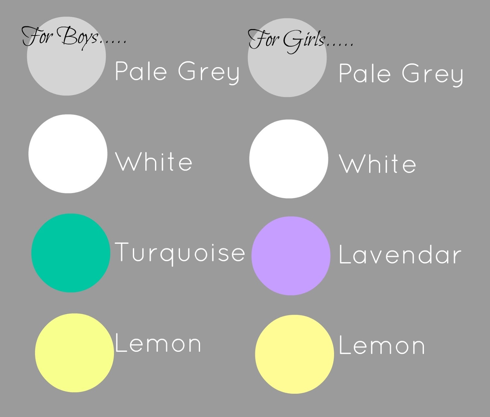 Colour Scheme Ideas for creating a Beautiful Gender Specific or Gender