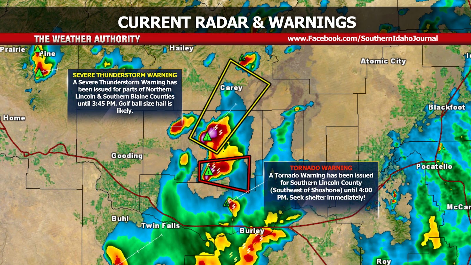 Southern Idaho Journal Severe Thunderstorm & Tornado Warning For