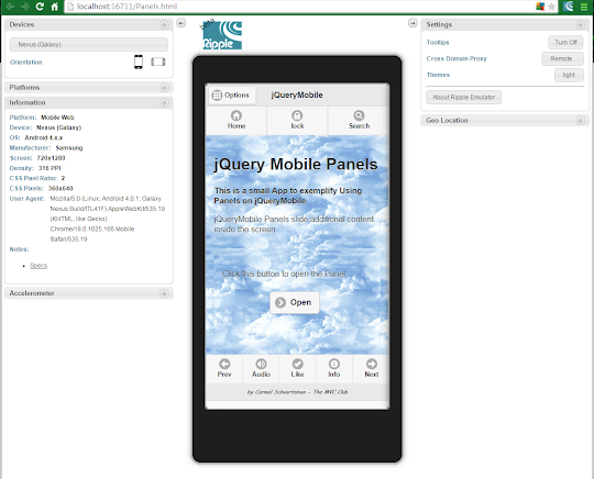 jQueryMobile Panels For Android and BlackBerry        