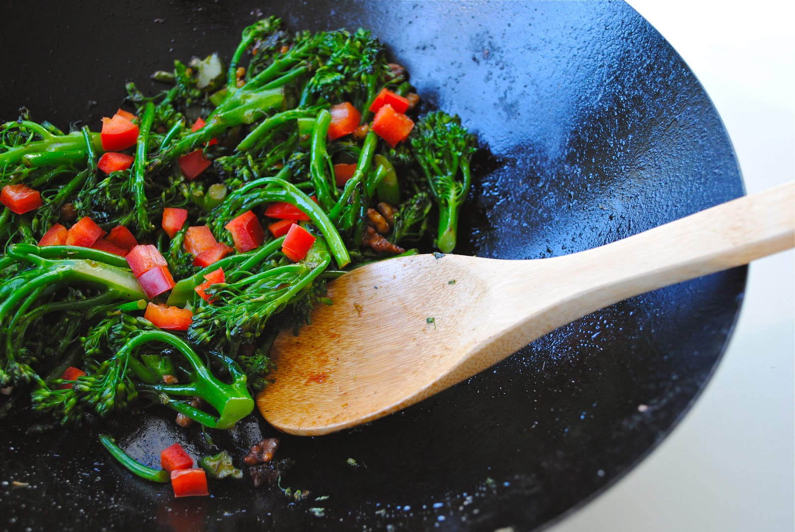 Broccolini with Walnuts and Sweet Soy Sauce Virtually Homemade