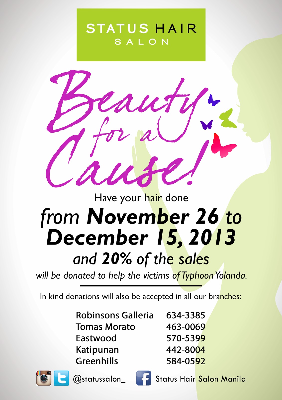 "Beauty for a Cause" campaign by Status Hair Salon enjoying wonderful