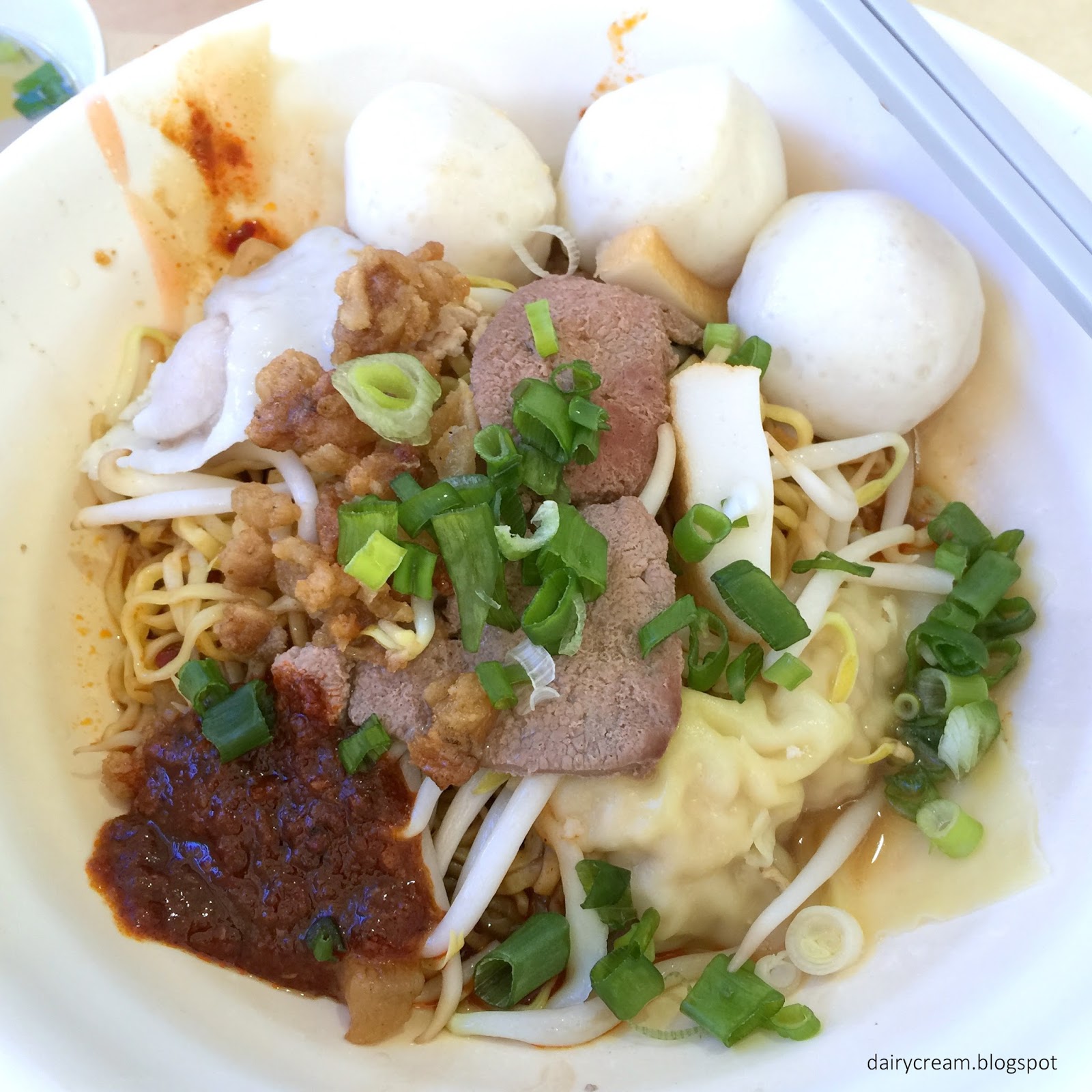 Singapore Japan Food Blog Dairy and Cream Lau Pa Sat Fishball Minced