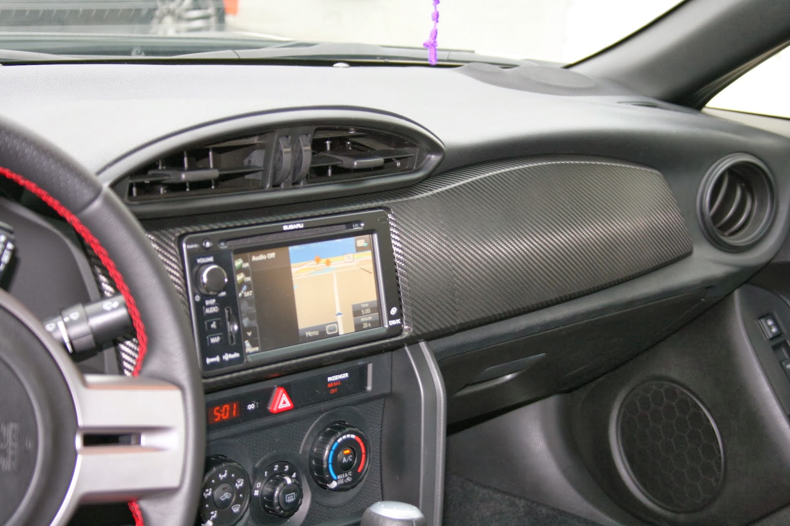 Custom Subaru BRZ Carbon Fiber Vinyl Wrapped Mirrors & Hood Miami