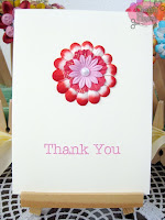 Handmade Card - Floral Thank You in Red
