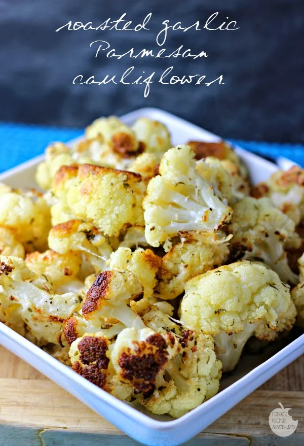 Roasted Garlic Parmesan Cauliflower: Renee's Kitchen Adventures   Cauliflower doesn't get any better than this! 