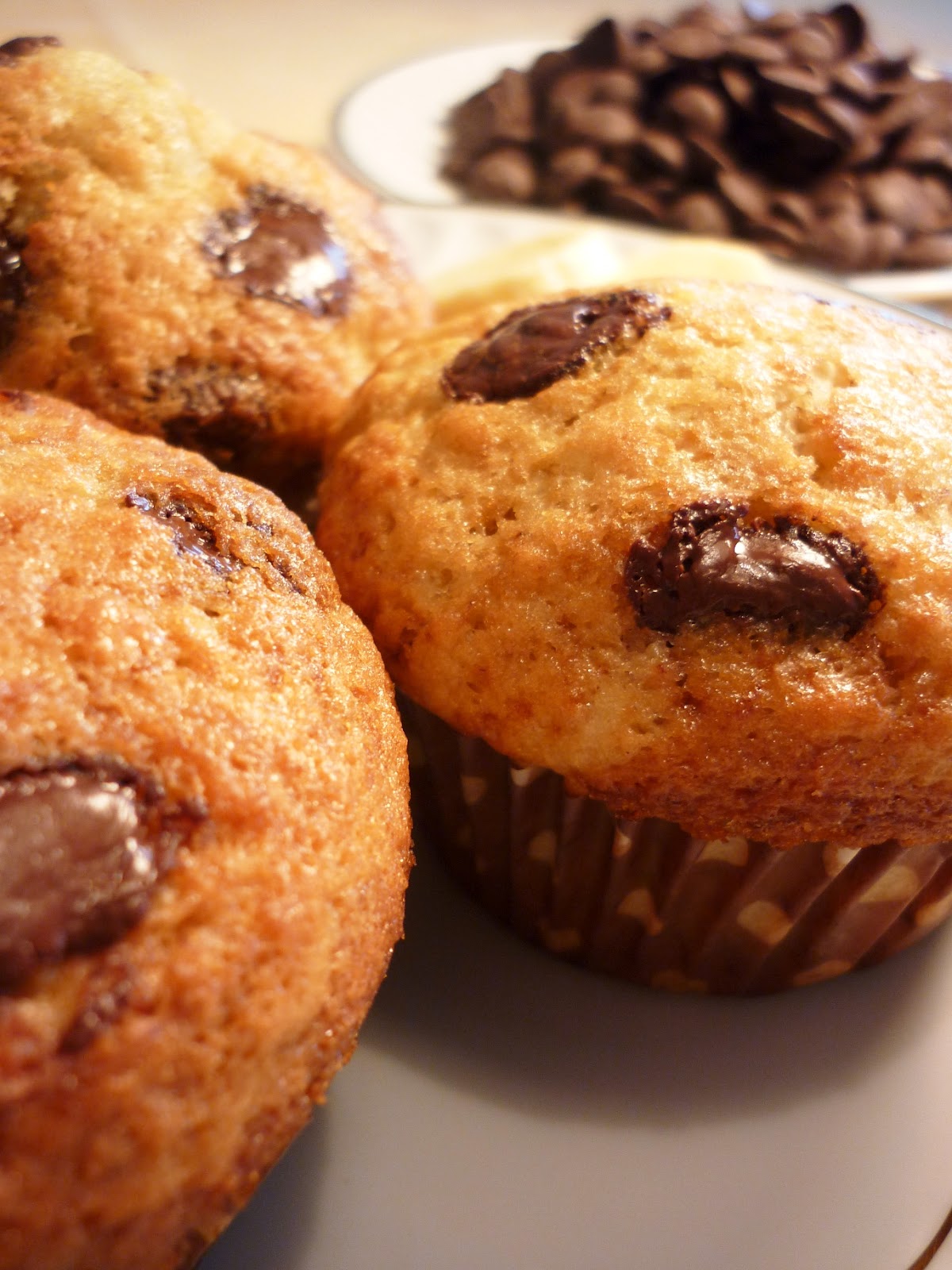 petiscosemiminhos Muffins de Banana com Pepitas de Chocolate