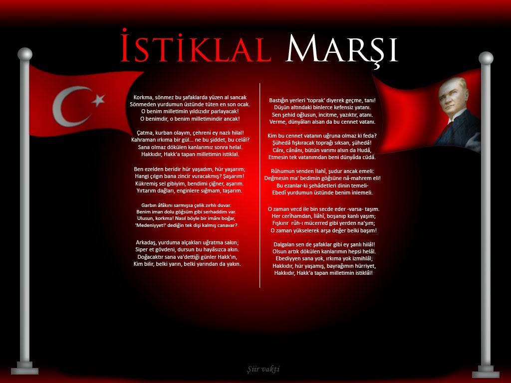 İstiklal Marşı Tasarımları - Resimli İstiklal Marşı - İstiklal Marşı