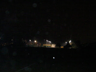 floodlights on football pitch at night