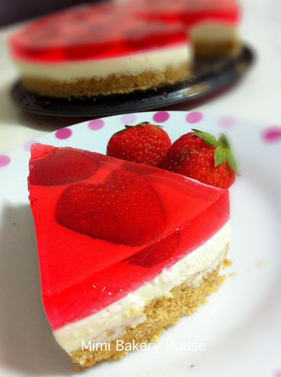 Strawberry Jelly Hearts Cheesecake flavor of cooking