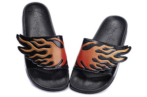アディダス Adidas ObyO JS ADILETTE アディレッタ ジェレミースコットウィング サンダル Jeremy Scott Wings Sandals Flame