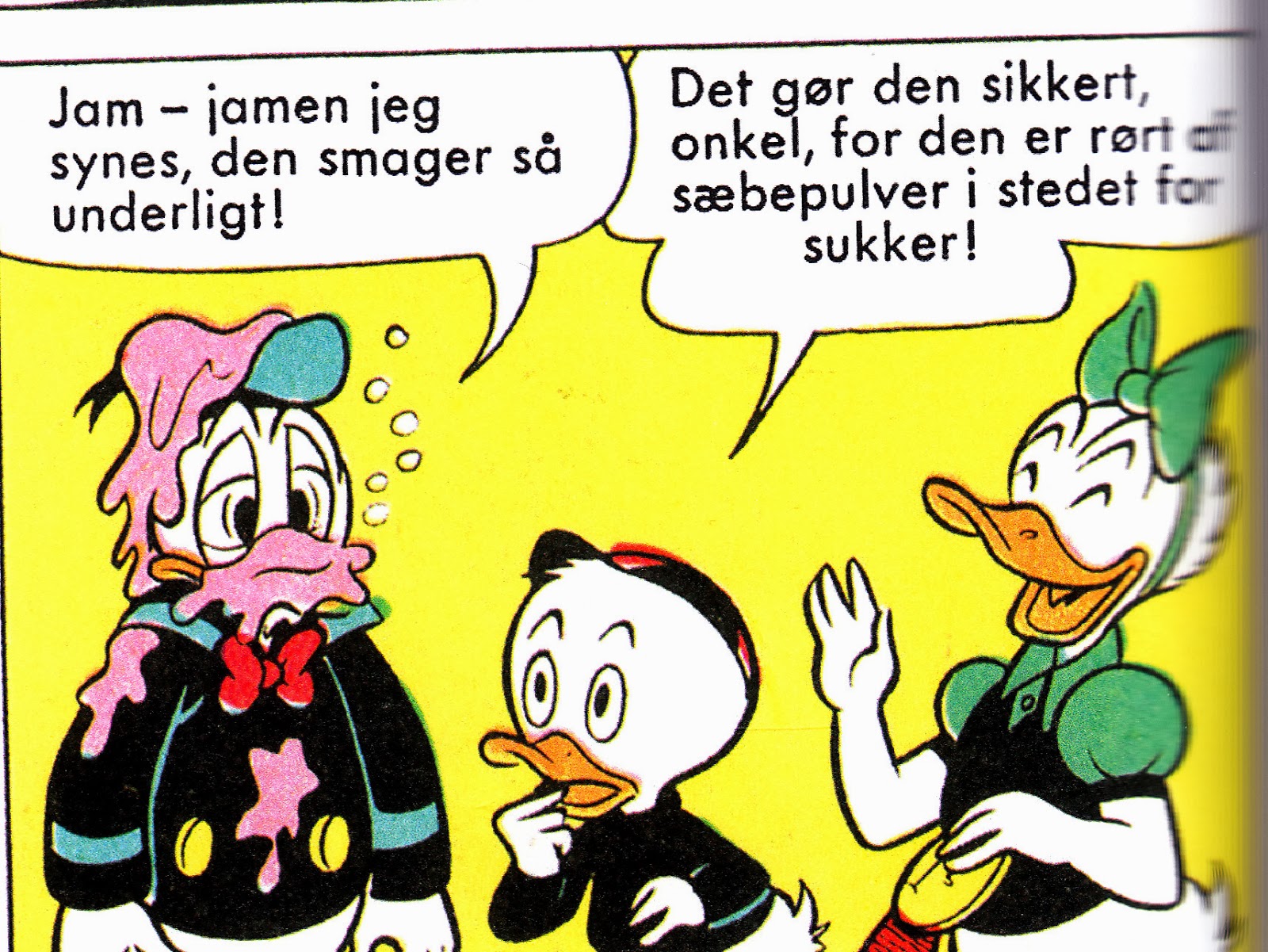 Anders And er ydmyget Anders And med glasur i ansigtet, Andersine ler