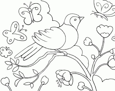 DIBUJO PRIMAVERA PARA COLOREAR dibujo primavera para colorear: