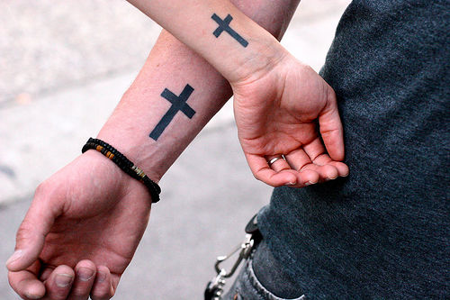 Awesome Cross Wrist Tattoo Designs For Girls 2011
