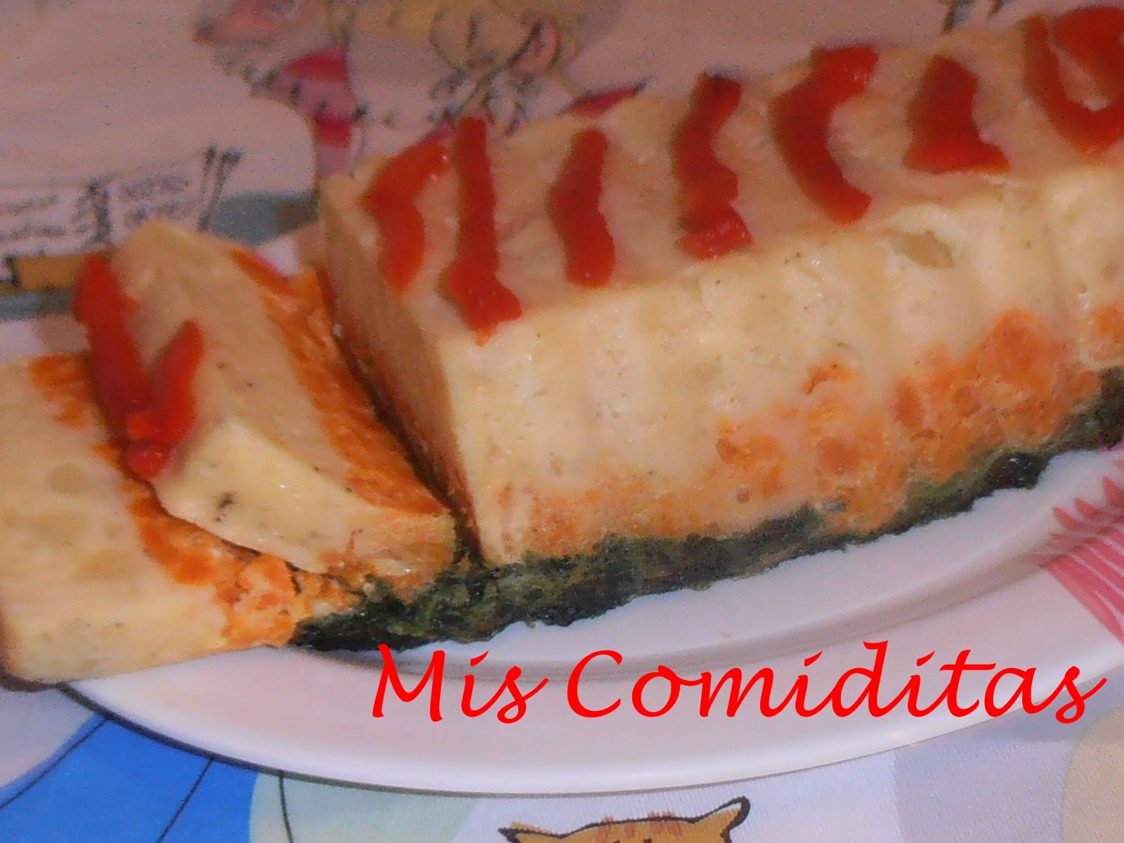 Mis comiditas: PASTEL VERDURAS TRES COLORES