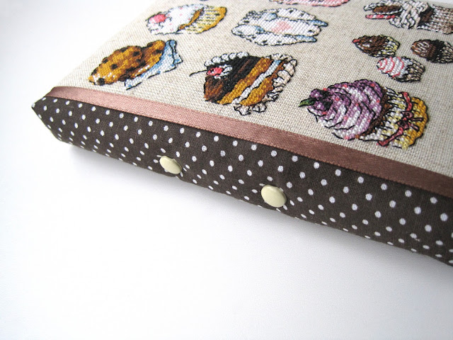hand made notebook блокнот ручной работы вышивка cross stitch кексы cupcake SoDa SO 3131