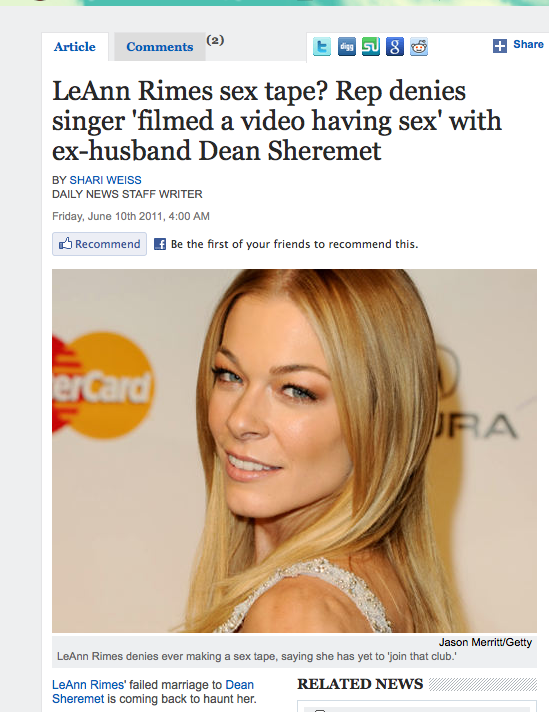 Poor LeAnn Rimes made the egregious mistake of having sex with her first ... Poor LeAnn Rimes made the egregious mistake of having sex with her first ...