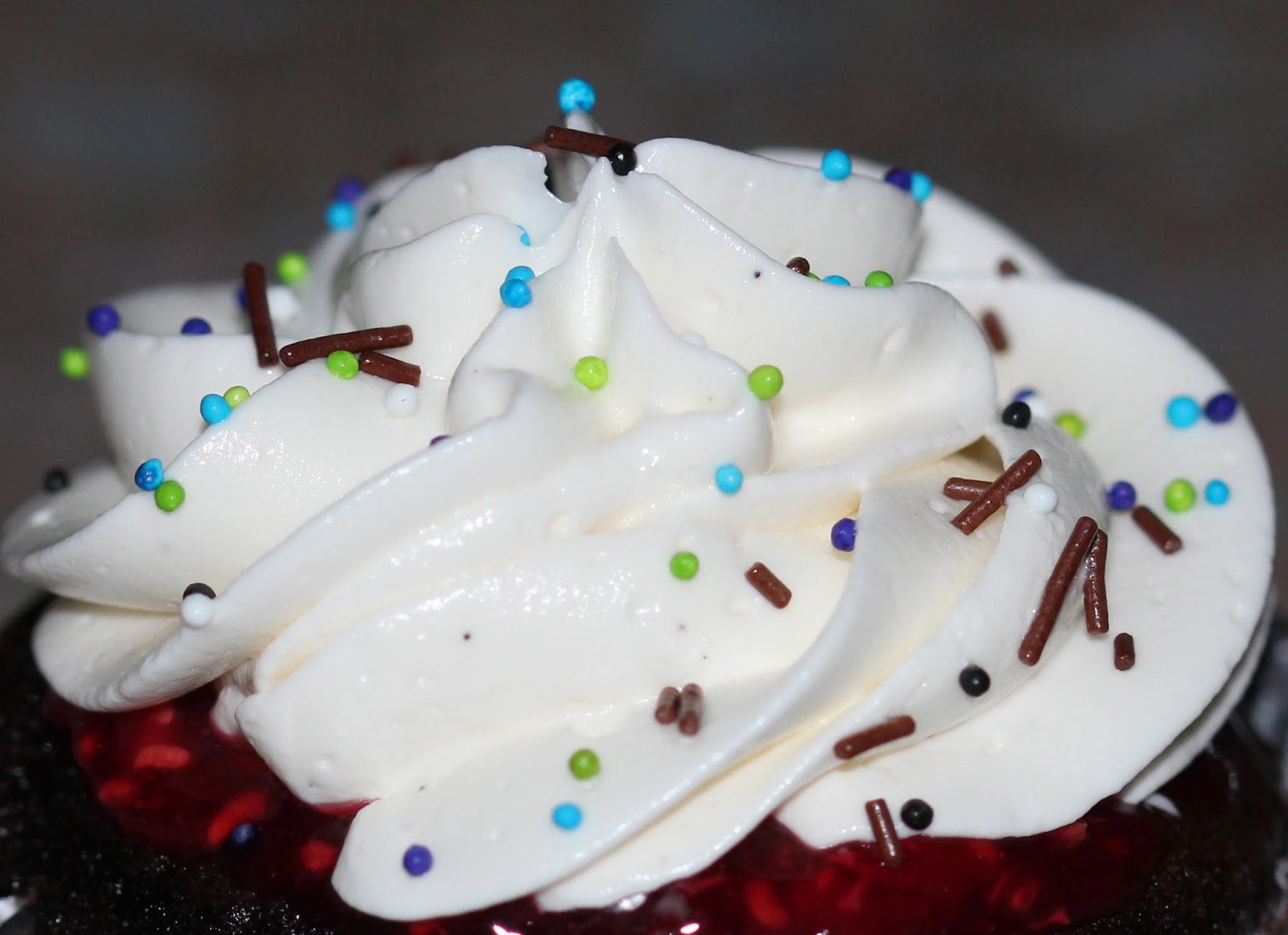 High Altitude Cupcakes Raspberry Freezer Jam topped Dark Chocolate