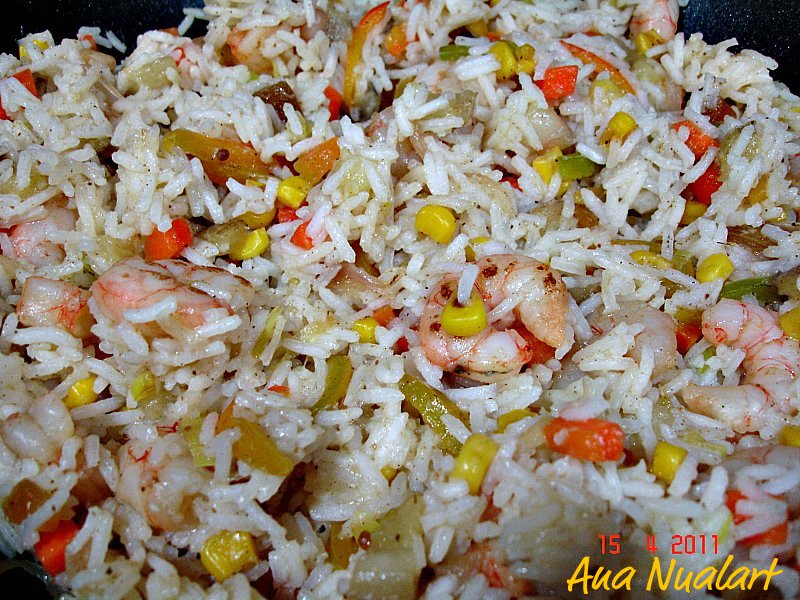 La cocinera de Bétulo ARROZ BASMATI EN WOK CON CHUTNEY MANGO / FRUTAS