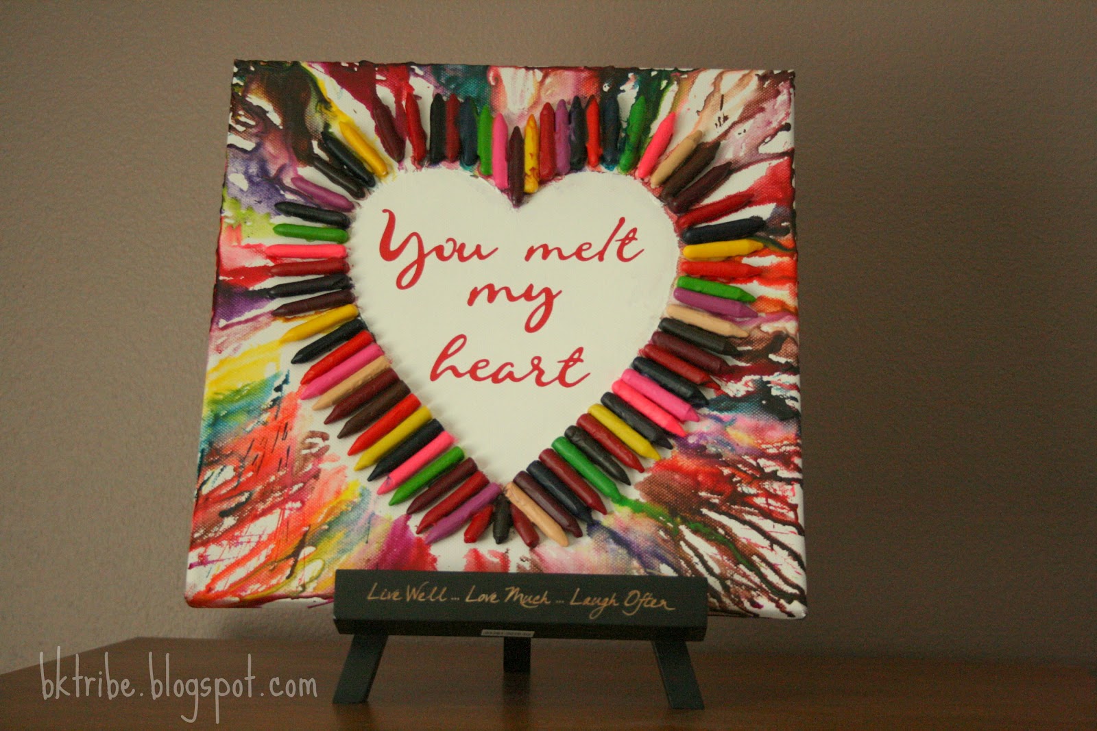 The Brown Eyes Have It Melted Crayon Heart Art