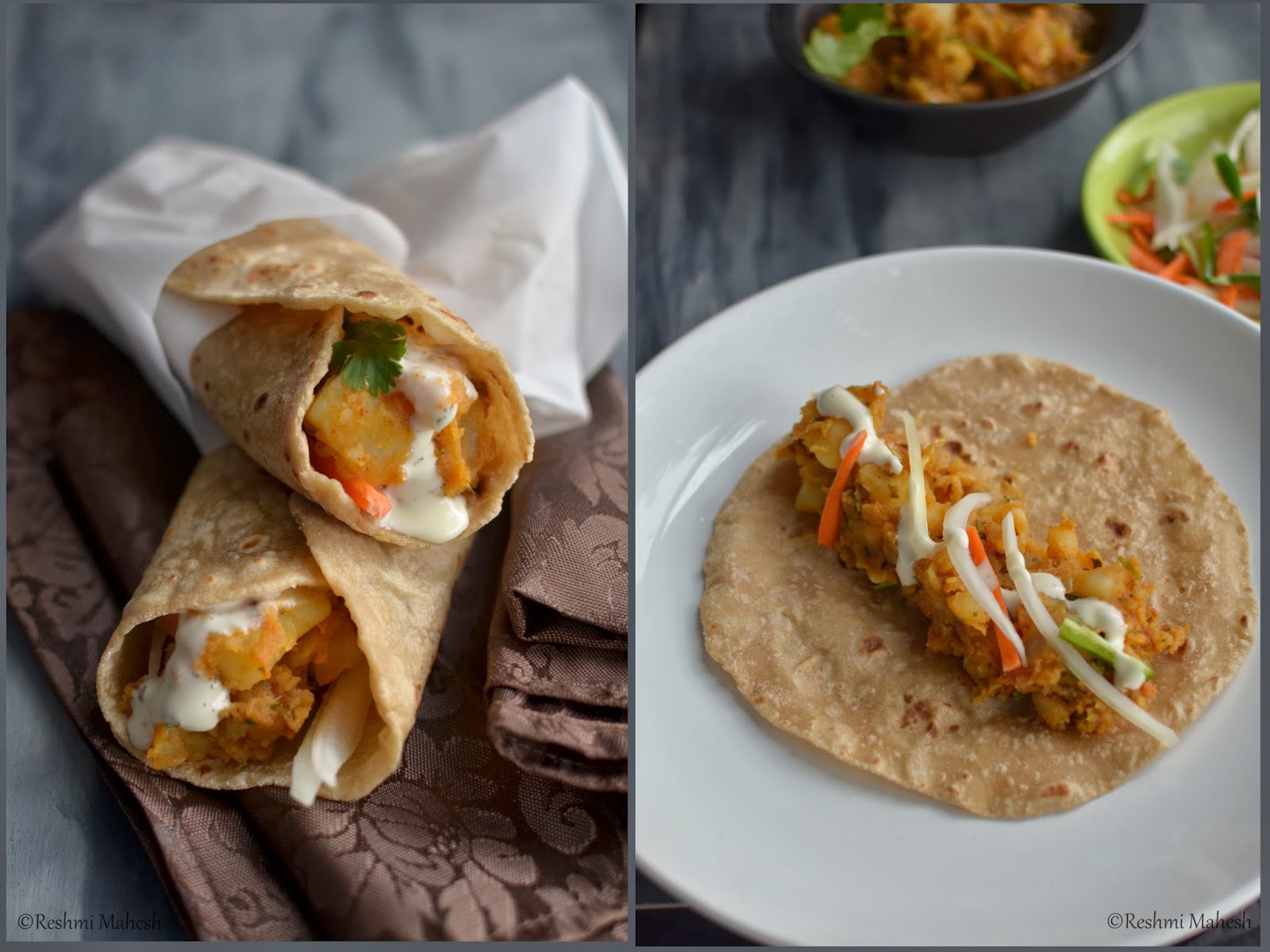 Easy Cook Chapathi Rolls With Potato Masala